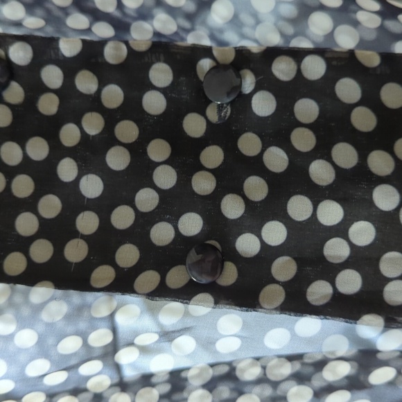 Vintage Elite Sheir Polka Dot Button Down Blouse - Picture 3 of 4